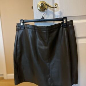 Mango Classic Black Leather Skirt